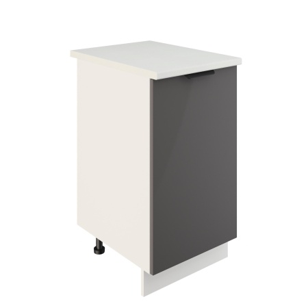 Шкаф нижний ШН 450 Корпус: ЛДСП белый 16мм; фасад: фрезеровка Норд, МДФ софт смок 16 мм