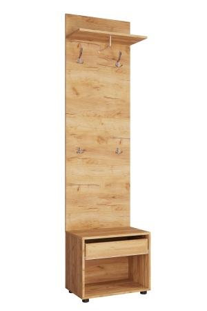 САФАРИ_Тумба_ТМ-003_(Тумба с вешалкой) Дуб Крафт золотой / Графит Софт