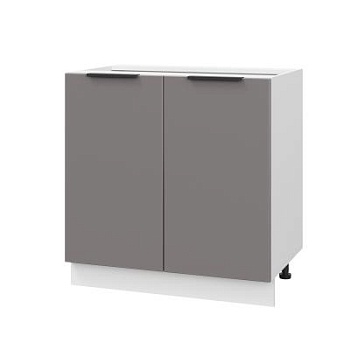 Шкаф нижний ШН 800 Корпус: ЛДСП белый 16мм; фасад: фрезеровка Оливия, МДФ моно брауни 16 мм