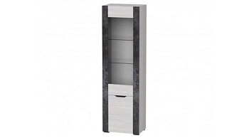 Брэкстон Пенал со стеклом Анкор светлый / Цемент темный