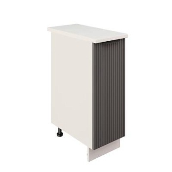 Шкаф нижний ШН 300 Корпус: ЛДСП белый 16мм; фасад: фрезеровка Норд Line, МДФ софт маренго 16 мм