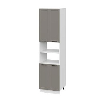 Пенал (премьер) ПД600Н-22 Корпус: ЛДСП белый 16мм; фасад: фрезеровка Диада, МДФ лофт кварц 16 мм