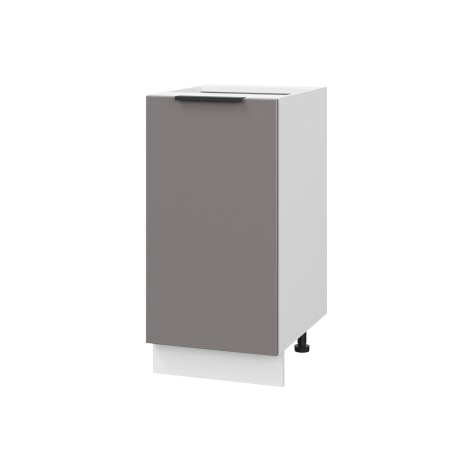 Шкаф нижний ШН 400 Корпус: ЛДСП белый 16мм; фасад: фрезеровка Оливия, МДФ моно брауни 16 мм