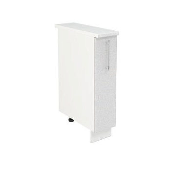 Шкаф шижний ШНБ 200 Корпус: ЛДСП белый 16мм; фасад: фрезеровка Олива, МДФ металлик белый 16мм