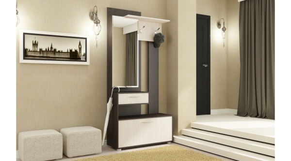 Секция с зеркалом Инфинити Венге / Анкор светлый