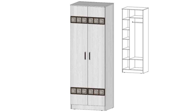 Шкаф 2-х створчатый Коста-Рика Анкор светлый