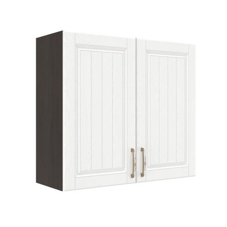 Шкаф верхний ШВ 800 Корпус: ЛДСП венге 16мм; фасад: фрезеровка Лондон, МДФ дуб белый 16мм