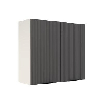 Шкаф верхний ШВ 800 Корпус: ЛДСП белый 16мм; фасад: фрезеровка Норд Line, МДФ софт маренго 16 мм