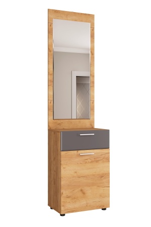 САФАРИ_Тумба_ТМ-002_(Тумба с зеркалом) Дуб Крафт золотой / Графит Софт