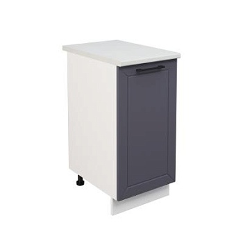 Шкаф нижний ШН 400 Корпус: ЛДСП белый 16мм; фасад: фрезеровка Кельн, МДФ софт смок 16мм