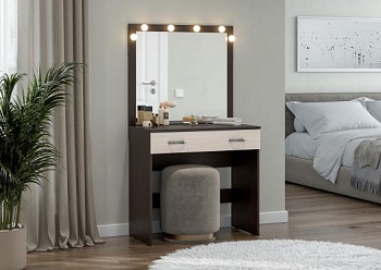 Стол туалетный Ронда СТ-01 с подсветкой (1) Венге/дуб белфорд Стол туалетный Ронда СТ-01 с подсветкой (1) Венге/дуб белфорд