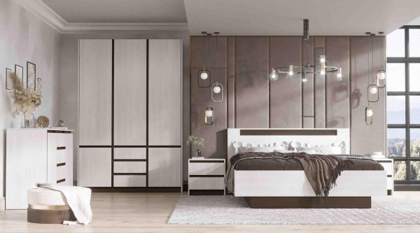 Модульная спальня Бостон Анкор светлый / Венге