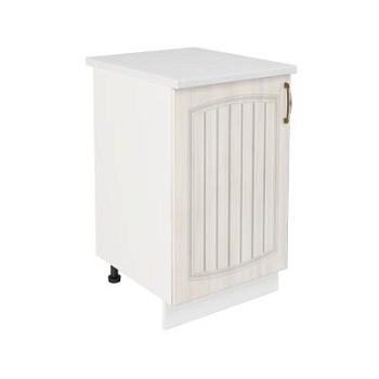 Шкаф нижний ШН 500 Корпус: ЛДСП белый 16мм; фасад: фрезеровка Гренада, МДФ сандал 16мм