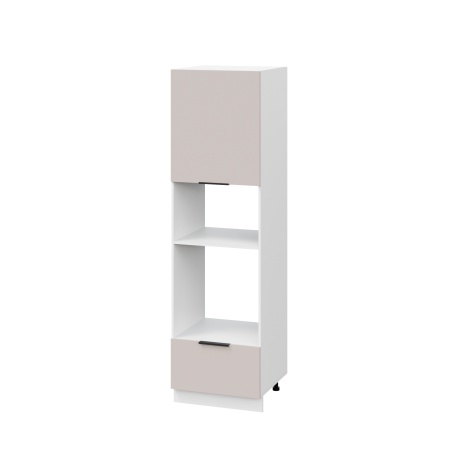 Пенал ПДМ600-11Я Корпус: ЛДСП белый 16мм; фасад: фрезеровка Оливия, МДФ сиена тауп 16 мм