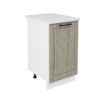 Шкаф нижний ШН 450 Корпус: ЛДСП белый 16мм; фасад: фрезеровка Барселона, МДФ седой клен 16мм