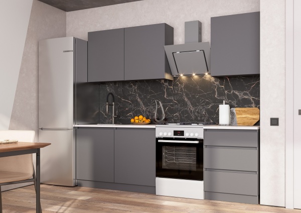 Кухня Айден 1,8 Серый графит / Серый графит