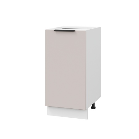 Шкаф нижний ШН 400 Корпус: ЛДСП белый 16мм; фасад: фрезеровка Оливия, МДФ сиена тауп 16 мм