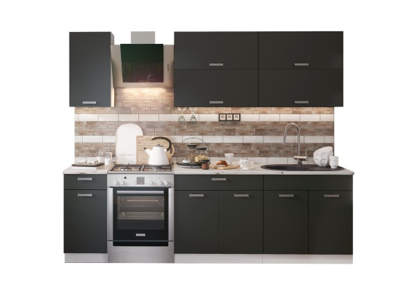 Кухня Ника-1 СНЯТО С ПРОИЗОВДСТВА Белый / Шагрень графит