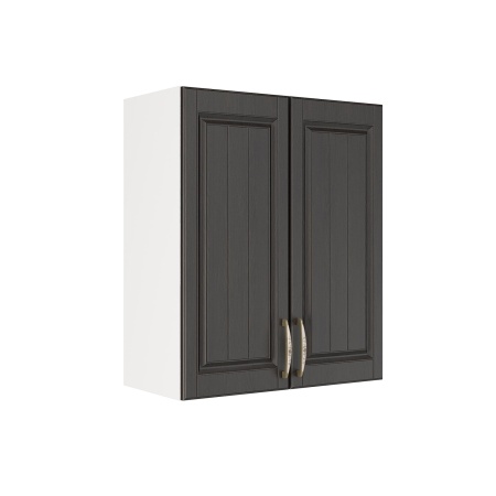 Шкаф верхний ШВ 600 Корпус: ЛДСП белый 16мм; фасад: фрезеровка Лондон, МДФ дуб венге 16мм