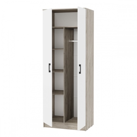 мс для спальни Ронда ШК-20 Дуб крафт серый / Белый