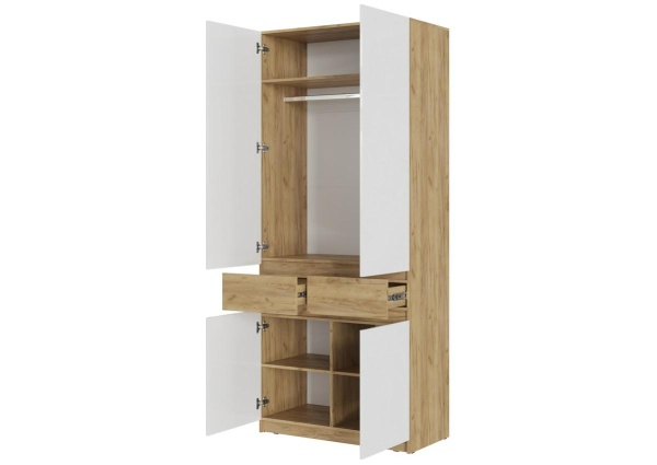 БОСТОН ШК-001 Шкаф 2-ств. МДФ (Комплект) Дуб Крафт золотой / Белый БОСТОН ШК-001 Шкаф 2-ств. МДФ (Комплект) Дуб Крафт золотой / Белый