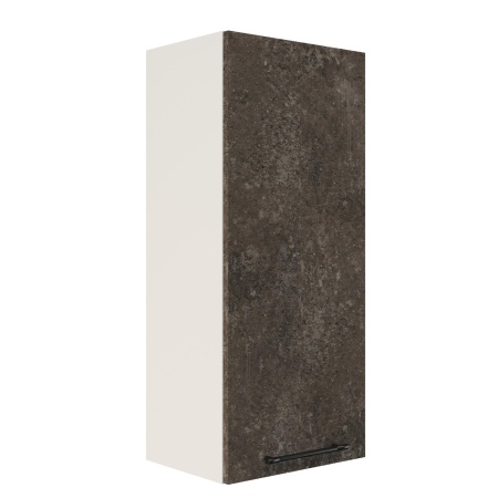 Шкаф верхний (премьер) ШВ 400Н Корпус: ЛДСП белый 16мм; фасад: фрезеровка Нувель, МДФ бетон коричневый 16мм