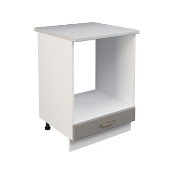 Шкаф нижний духовой ШНД 600 Корпус: ЛДСП белый 16мм; фасад: фрезеровка Лондон, МДФ дуб графит 16мм