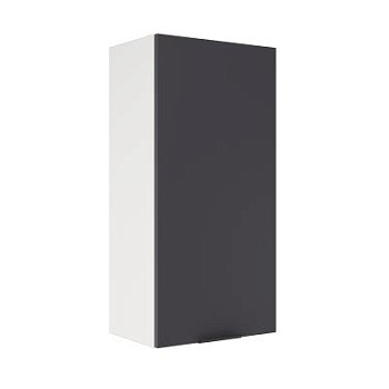 Шкаф верхний (премьер) ШВ 450Н Корпус: ЛДСП белый 16мм; фасад: фрезеровка Норд, МДФ софт смок 16 мм