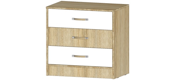 Комод Буратино Дуб Сонома / Белый