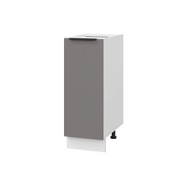 Шкаф нижний ШН 300 Корпус: ЛДСП белый 16мм; фасад: фрезеровка Оливия, МДФ моно брауни 16 мм