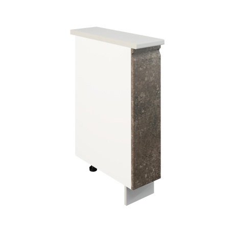 Шкаф шижний ШНБ 200 Корпус: ЛДСП белый 16мм; фасад: фрезеровка Бруклин, МДФ бетон коричневый 16мм