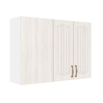 Шкаф верхний угловой ШВУП 1000 Корпус: ЛДСП белый 16мм; фасад: фрезеровка Гренада, МДФ сандал 16мм