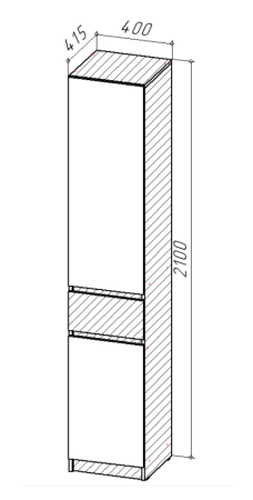 БОСТОН ЛАЙТ Шкаф ШК-001 (1-ств.) Дуб Крафт золотой / Серый шифер 