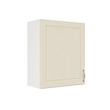 Шкаф верхний ШВ 600-1 Корпус: ЛДСП белый 16мм; фасад: фрезеровка Лондон, МДФ дуб крем 16мм