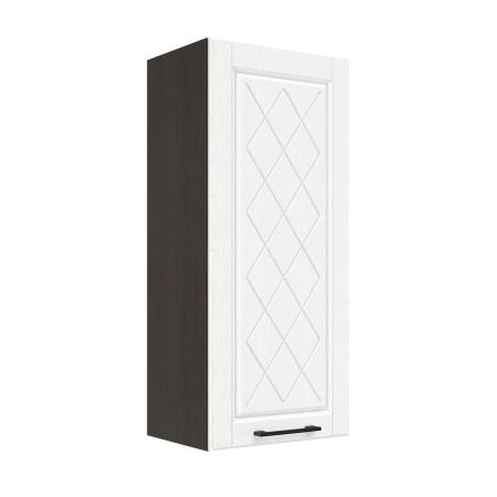 Шкаф верхний (премьер) ШВ 400Н Корпус: ЛДСП венге 16мм; фасад: фрезеровка Барселона, МДФ белое дерево 16мм