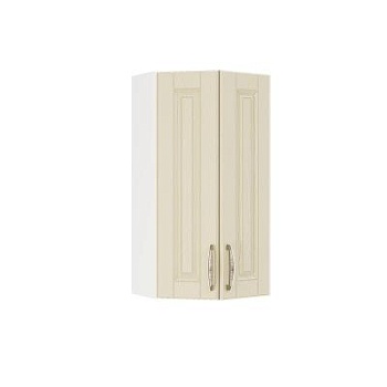 Шкаф верхний торцевой ШВТ 360 Корпус: ЛДСП белый 16мм; фасад: фрезеровка Лондон, МДФ дуб крем 16мм