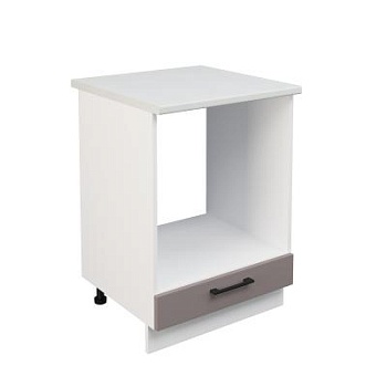 Шкаф нижний духовой ШНД 600 Корпус: ЛДСП белый 16мм; фасад: фрезеровка Кельн, МДФ софт тоффи 16мм