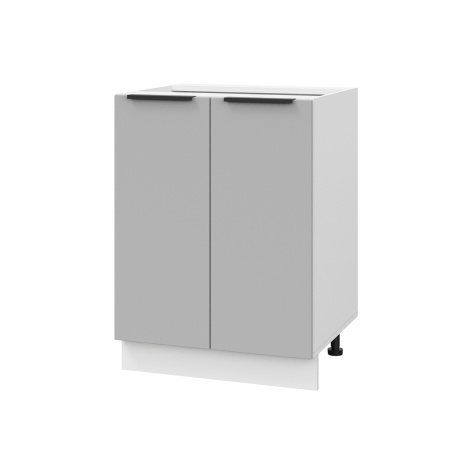 Шкаф нижний ШН 600 Корпус: ЛДСП белый 16мм; фасад: фрезеровка Оливия, ЛДСП серый софт 16 мм