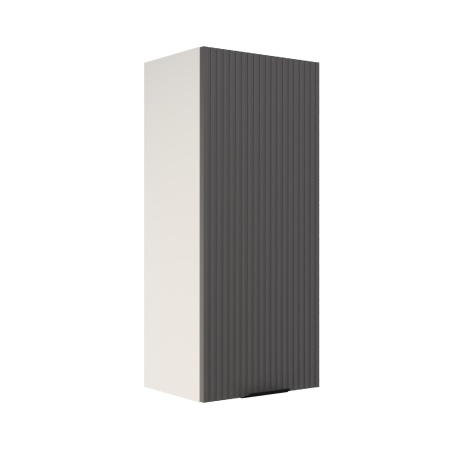 Шкаф верхний (премьер) ШВ 400Н Корпус: ЛДСП белый 16мм; фасад: фрезеровка Норд Line, МДФ софт смок 16 мм