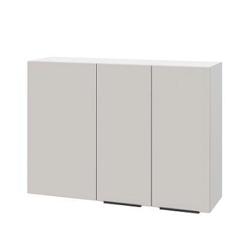 Шкаф верхний угловой ШВУП 1000 Корпус: ЛДСП белый 16мм; фасад: фрезеровка Оливия, МДФ моно керамика 16 мм