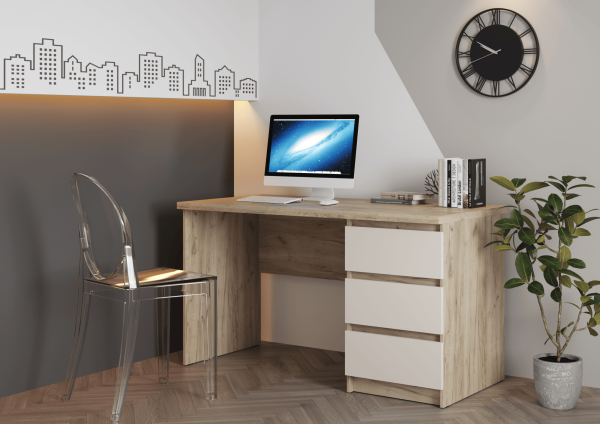 БОСТОН Стол письменный СП-001 ЛДСП (Комплект) Дуб крафт серый / Кашемир