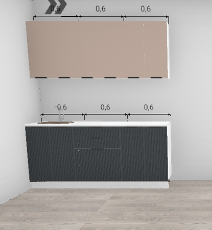 Кухня Норд Line Софт смок / Софт латте (верх) 1,8 м (5831)