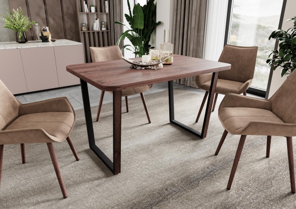 Стол Шервуд 32 CRAFT М бабочка В2, ЛДСП (1200*800*380) Дуб Шоколад / Черный