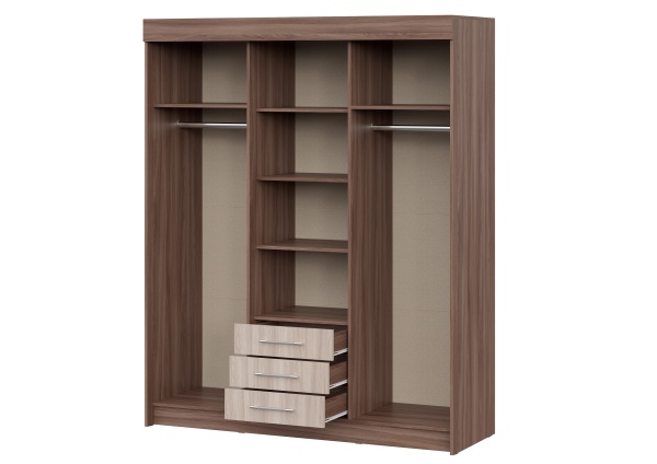 шкаф-купе Фортуна Ясень Шимо тёмный / Ясень Шимо светлый