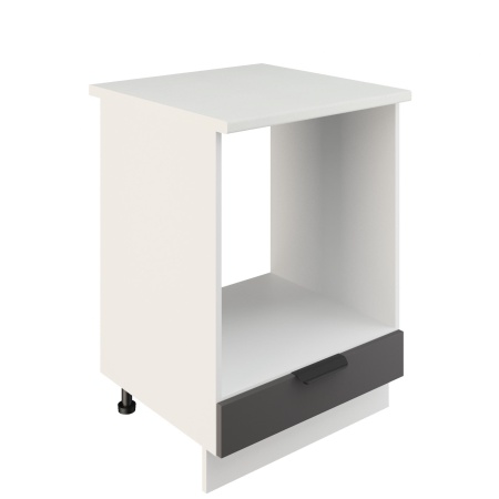 Шкаф нижний духовой ШНД 600 Корпус: ЛДСП белый 16мм; фасад: фрезеровка Норд, МДФ софт смок 16 мм