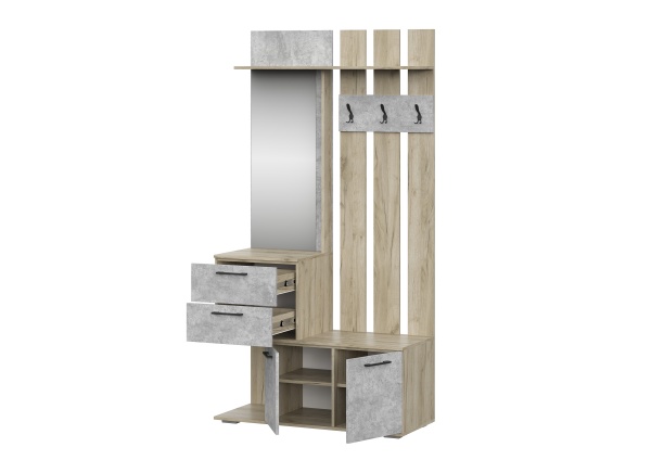 мс для прихожей Бостон ВШ-1 Дуб крафт серый/бетонный камень NEW