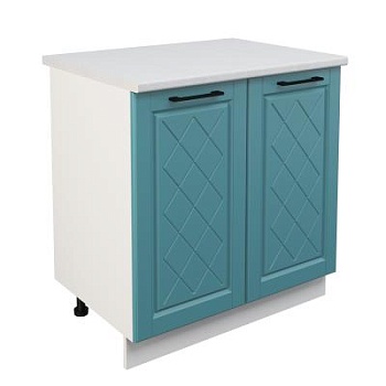 Шкаф нижний ШН 800 Корпус: ЛДСП белый 16мм; фасад: фрезеровка Барселона, МДФ морское дерево 16мм