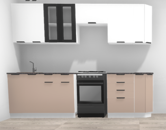 Кухня Норд Софт пломбир / Софт какао 2,06 (низ) * 2,66 (верх) м