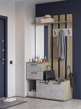 мс для прихожей Бостон ВШ-1 Дуб крафт серый/бетонный камень NEW