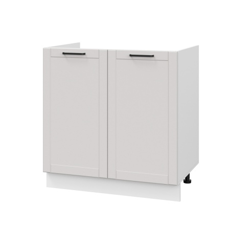 Шкаф нижний под мойку ШНМ 800 Корпус: ЛДСП белый 16мм; фасад: фрезеровка Диада, МДФ лофт крем 16 мм